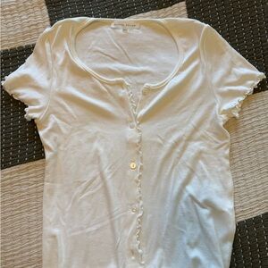 MELISSA NEPTON Cream Button-Down Top